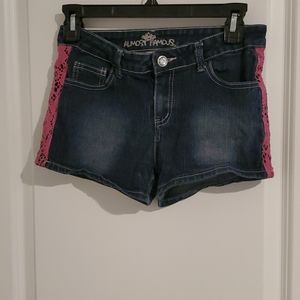 Girls Jean and Lace shorts